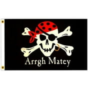 Flappin' Flags One Eyed Jack "Arrgh Matey" - 3'x5' Pirate Flag