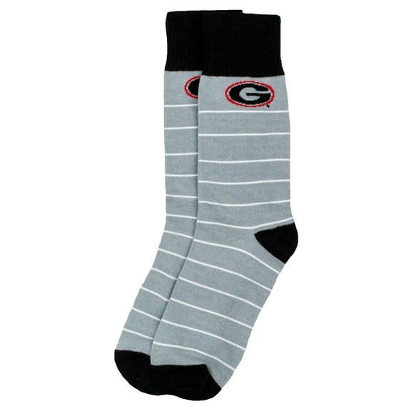 DB Fan Gear Chaussettes Habillées à Rayures Blanches pour Hommes, Gris/blanc/noir, Taille Unique, NCAA sous Licence Officielle