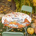 thumbnail image 2 of Maple Leaf Gnome Round Fitted Tablecloth with Elastic Edged, Autumn Thanksgiving Fitted Circle Tables Cover Wipeable Waterproof Table Cloth for Indoor Outdoor Use Tabletop Decor Farmhouse Pumpkin, 2 of 4