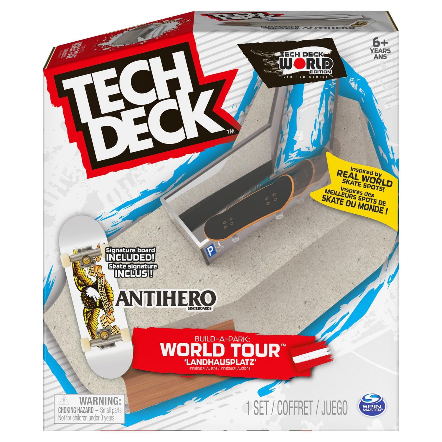 Tech Deck, Build-A-Park World Tour, Landhausplatz (Autriche), Coffret rampe avec fingerboard Signature