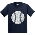 thumbnail image 3 of Inktastic Distressed Baseball in White Youth T-Shirt, 3 of 5