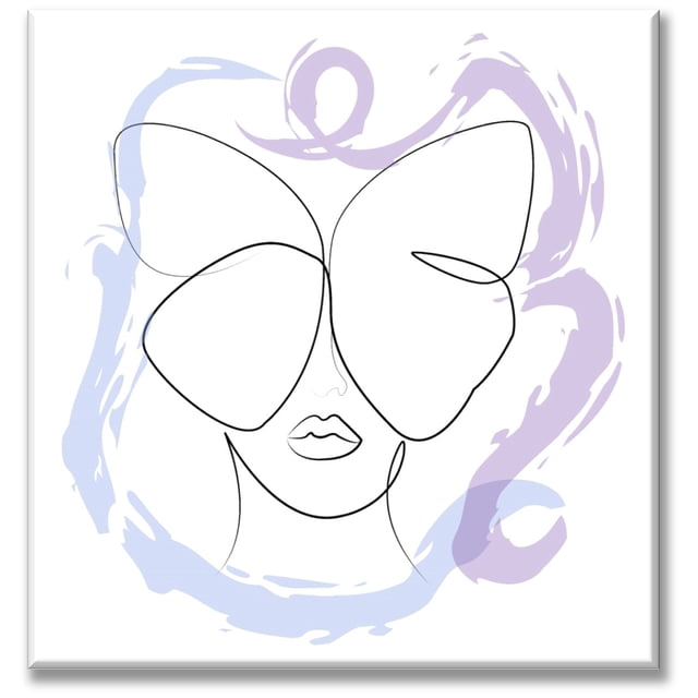 Cuadro Canva Pixtreats listo para Colgar tipo galería Mujer Mariposa 80X80 cm
