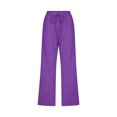 thumbnail image 3 of Womens Cotton Linen Capri Pants Casual Elastic High Waist Capris Pants with Pockets Active Workout Gym Running Athletic Pants, 3 of 5