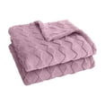 thumbnail image 2 of ZFYXGS Milk Fleece Blanket Winter Thickened Office Nap Coral Fleece Sofa Cover Blanket Shawl Small Blanket All-season Use 59x84 inches Purple, 2 of 6