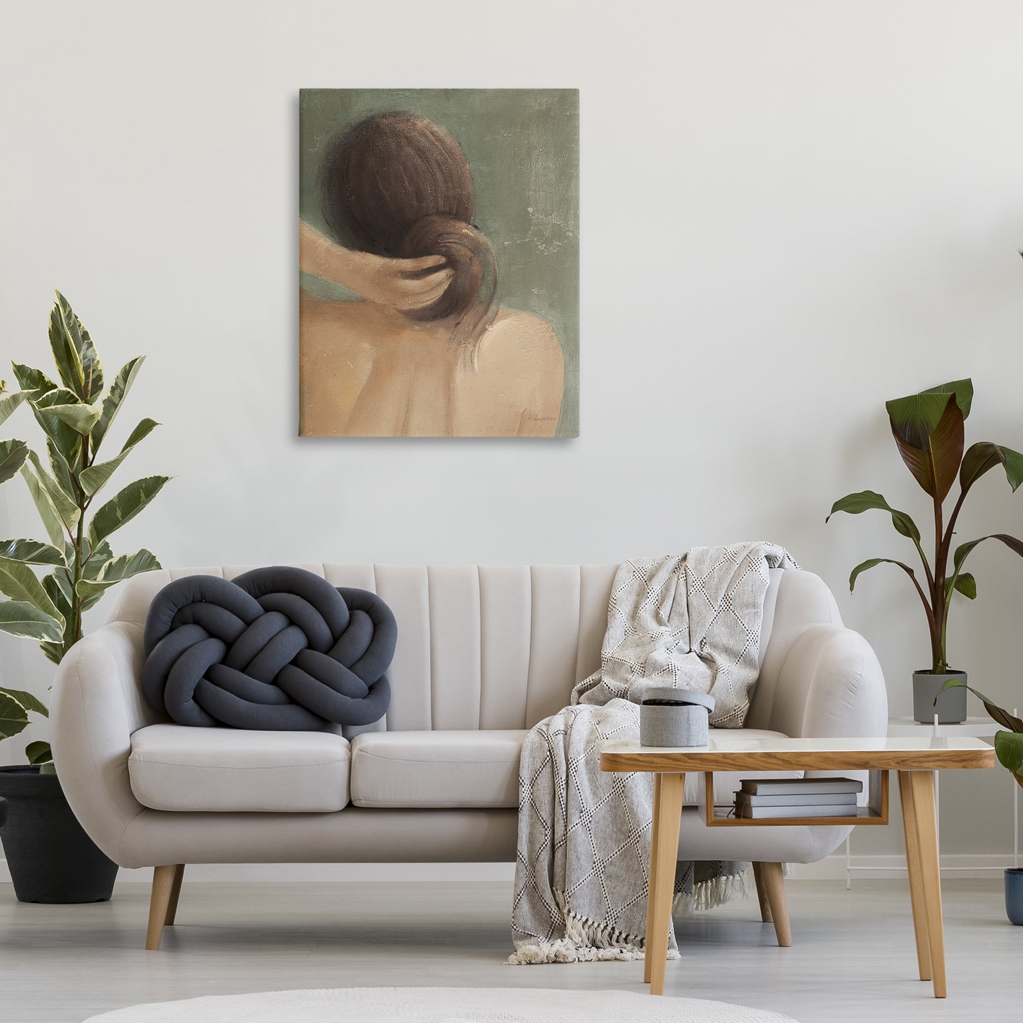 Stupell Industries Classic Brunette Woman Novelty Painting Gallery Wrapped Canvas Art Print Wall Art, 30 x 40