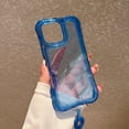 thumbnail image 2 of Dteck Clear Case for iPhone 16 Plus,Shockproof TPU+PC 3-Layer Military Grade Protection Case Anti-Yellowing Back with Wrist Strap for iPhone 16 Plus,Darkblue, 2 of 6