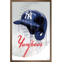 MLB New York Yankees - Drip Helmet 20 Wall Poster, 14.725" x 22.375", Framed