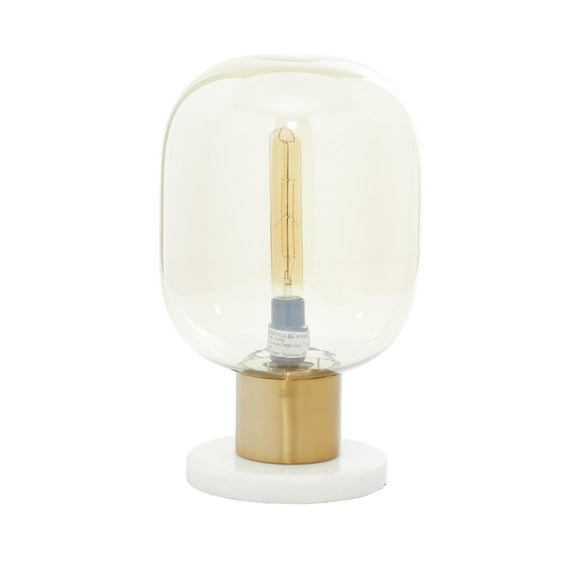 DecMode 16" Gold Table Lamp with Clear Glass Shade