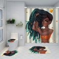 thumbnail image 3 of Accesorios de baño Cortina de ducha de poliéster con impresión digital 3D de niña africana Cortinas divisorias para baño, 3 of 6