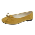thumbnail image 2 of Miluxas Women's Comfortable Ballet Flats Round Toe Flat Shoes for Women Bow Dressy Flats Shoes Yellow 9.5(43), 2 of 6