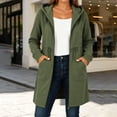 thumbnail image 2 of VSSSJ Women's Zip Up Long Hoodie Jacket Fall Casual Long Sleeve Adjustable Drawstring Waist Hooded Sweatshirt Outerwear with Pockets Army Green M, 2 of 7