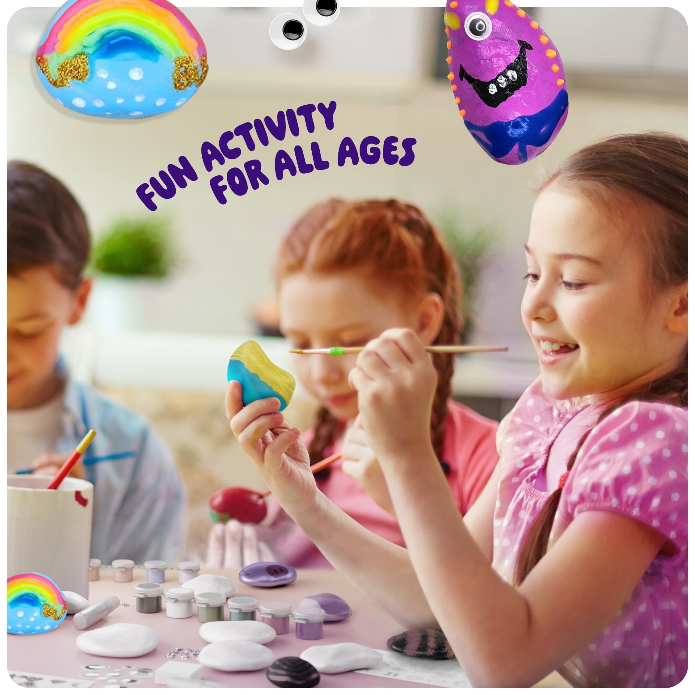 Glow-in-the-Dark Rock Painting Kit - Fun Easter Craft Kit for Kids - Gifts for Girls & Boys Ages 6-12 Years