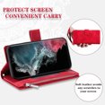 thumbnail image 5 of SaniMore for Samsung Galaxy S23 Ultra Case, Luxury PU Leather Skin with Emboss Totem Detachable Crossbody Strap + Zipper Cash Pokcet Card Holder Flip Kickstand Wallet Cover For Galaxy S23 Ultra, Red, 5 of 7