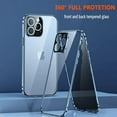 thumbnail image 6 of Privacy Magnetic Case for iPhone 13,Anti Peeping Screen Protector Front and Back Double-sided Tempered Glass Metal Bumper Anti SPY 360 Degree Full Body Protective Phone Case,Clear Blue, 6 of 7