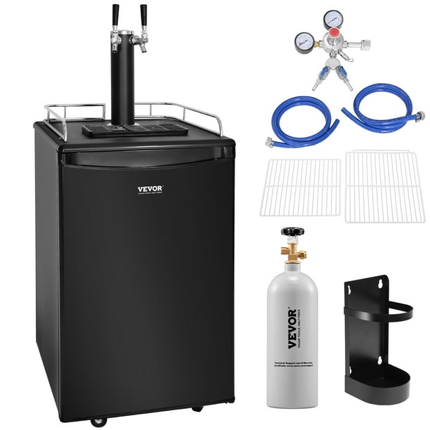VEVOR Beer Kegerator Dual Tap Draft Beer Dispenser Full Size Keg