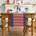 thumbnail image 2 of Stripes Stars 4th of July Table Runner, Patriotic Memorial Day Holiday Kitchen Dining Table Runners for Home Party Decor 13x60 Inch, 2 of 6