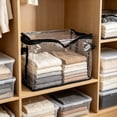 thumbnail image 4 of Extra Large Clear Zipper Storage Bin with Carry Handles, Foldable Fabric Storage Container, Closet Under Bed Organizer for Bedding, Seasonal Clothes, Blankets, Household Textiles, 4 of 4
