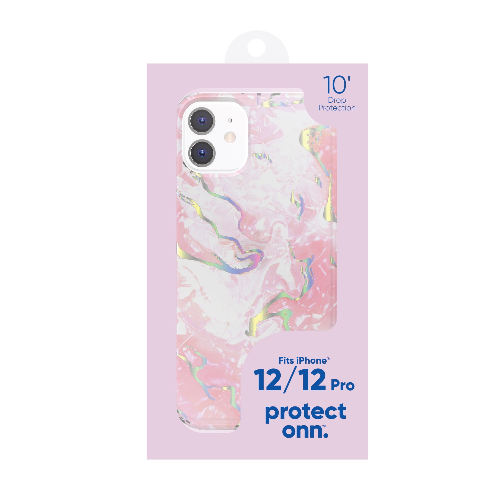 iPhone12/12Proケース (LightGray x Pink) For Apple iPhone 12 / 12 Pro Transparent Two Tone Gradient