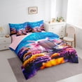 thumbnail image 2 of Manfei 3D Axolotl Twin Bedding,Coral Ocean Scene Bedding Comforter Set For Girls,Pink Purple Blue,Pink Reversible,7-Piece, 2 of 8