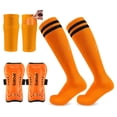 thumbnail image 2 of Soccer Shin Guards and Socks shin guard for Toddler Youth, Lightweight Soccer Shin Pads Protective Defender Gear for Sports Game-Orange,L, 2 of 9