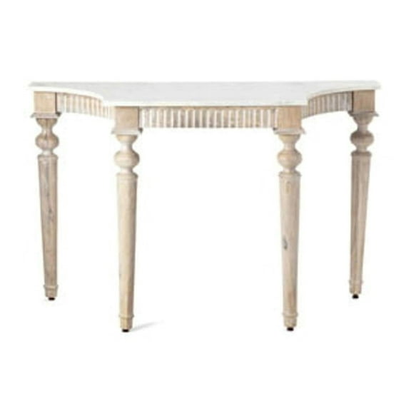 CC Home Furnishings Weathered Style Console Table with Marble Top - 46"