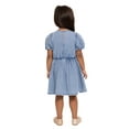 thumbnail image 4 of Wonder Nation Toddler Girls Denim Dress with Bubble Sleeves, Sizes 12M-5T, 4 of 7