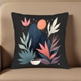 thumbnail image 5 of Stylish 18x18in Throw Pillow Covers Set of 2 - Whimsical Botanical Design with Colorful Leaves & Moon/Sun Motif for Couch Bed Car, 5 of 8