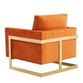 thumbnail image 7 of LeisureMod Accent Arm Chair Upholstered in Velvet with Gold Stainless Steel Sled Base and Removable Back and Seat Cushion No Assembly for Home, Bedroom, Office Lincoln Collection in Orange Marmalade, 7 of 7