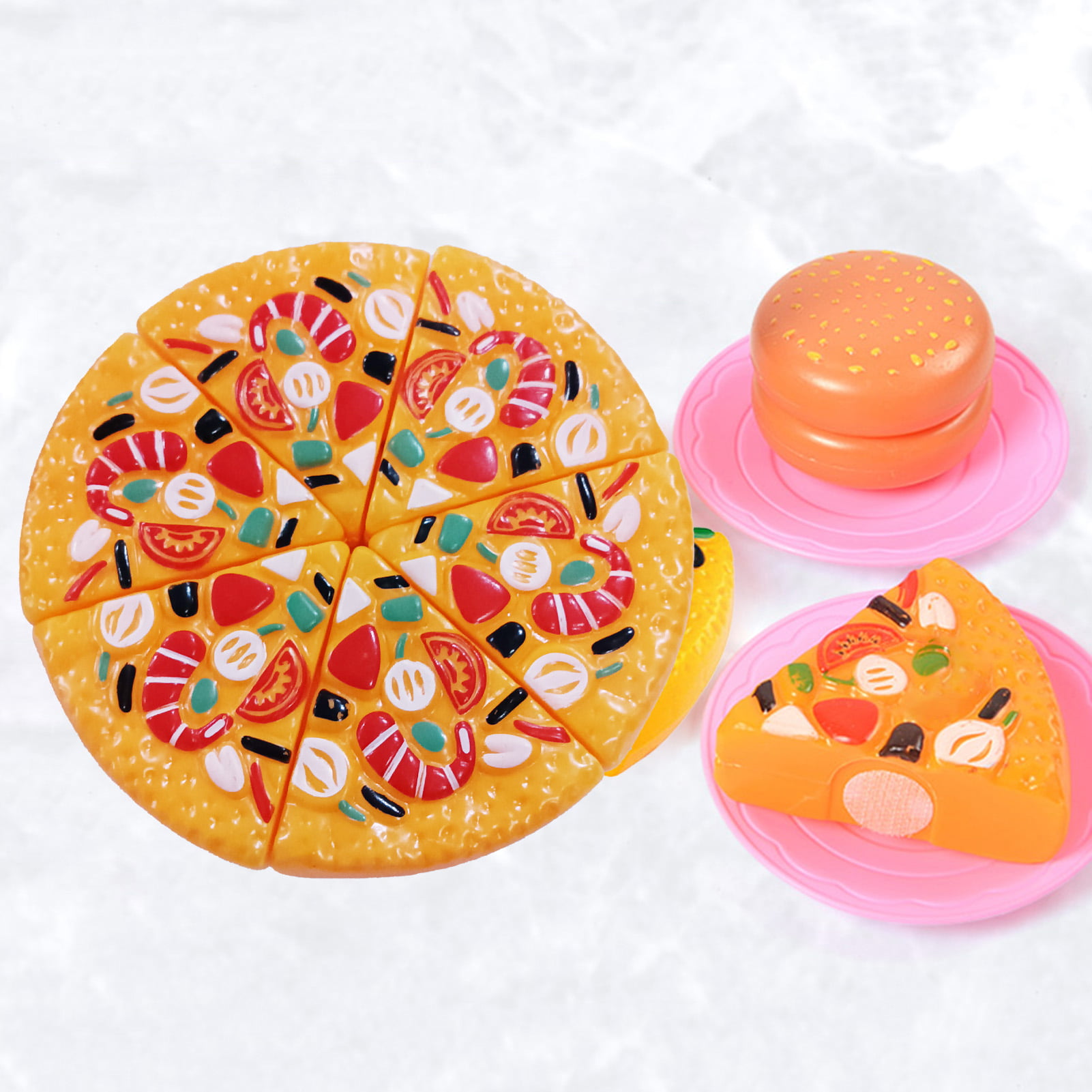 Pretend Game Set Wooden Pizza Food Cutting Toy Simulation Vegetable Slice  Models for Children Role Play Preschool Gift