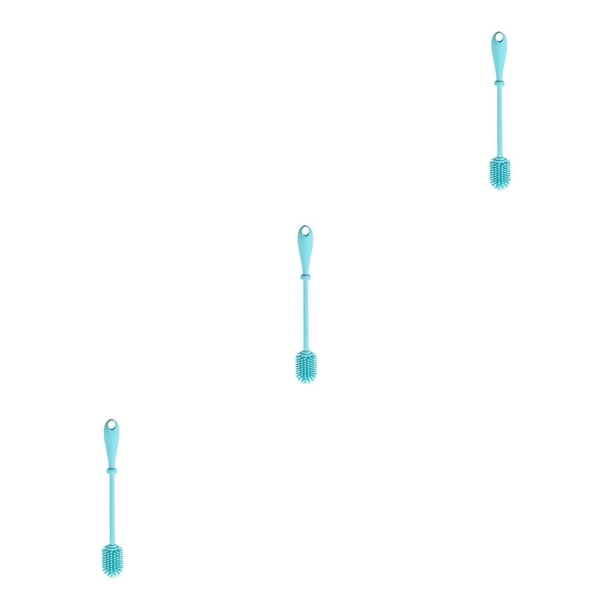 Naiovety Herramienta de de cepillo de silicona de mango largo para biberón Recipiente de boca estrecha y profunda, Azul, S Type1 NO1