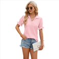 thumbnail image 3 of Blusas Informales Elegantes para Mujer, Camisas con Cuello de Solapa, Blusas de Verano Informales de Negocios A , Rosa M, 3 of 8