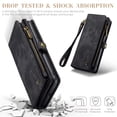 thumbnail image 6 of CaseMe Leather Case for Samsung Galaxy S24 5G,2 in 1 Detachable Wallet Case with 8-Card Holder Zipper Bills Slot,Magnetic Shockproof Flip Leather Cover Zipper Pocket Phone Cases,Black, 6 of 8