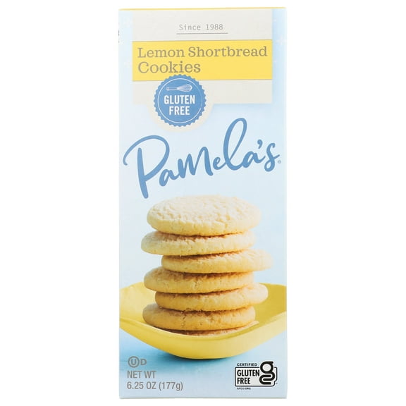 Pack of 6, Pamelas Lemon Shortbread Cookies, 6.25 oz