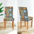thumbnail image 5 of Mexican Talavera Ceramic Tile Dining Chair Covers Set of 4 Spandex Stretch Chair Protectors Covers for Dining Room Hotel Ceremony, 5 of 6