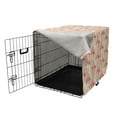 thumbnail image 3 of Flamingo Dog Crate Cover, Tropical Palm Leaves Long Animal Print, Easy to Use Pet Kennel Cover Small Dogs Puppies Kittens, 7 Sizes, Yellow Pink, by Ambesonne, 3 of 6