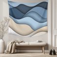 thumbnail image 5 of Blue Beige Ombre Small Tapestry for Bedroom Wall Hanging Tapestry, Geometric Abstract Modern Moire Ceiling Backdrop Tapestries Poster Blanket Wall Decor for Teens Room Living Room Dorm 23" x 28", 5 of 8