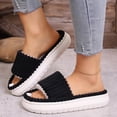 thumbnail image 5 of QINGFSAP Womens Open Toe Fuzzy Lined Indoor House Slippers Non Slip Foam Cushioned Slip On Slides, 5 of 9