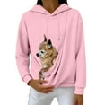 thumbnail image 6 of Pink Womens Sweatshirt Womens Oversized Solid Color Pocket Sweatshirts Pullover Women's Loose Casual Sweatshirts Fall Clothes for Women, 6 of 6