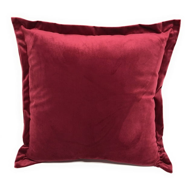 Garner Velvet Textured Decorative Single Pillow, Burgundy