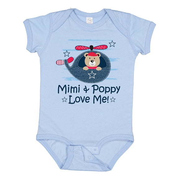 Inktastic Mimi and Poppy Love Me Grandchild Boys Baby Bodysuit