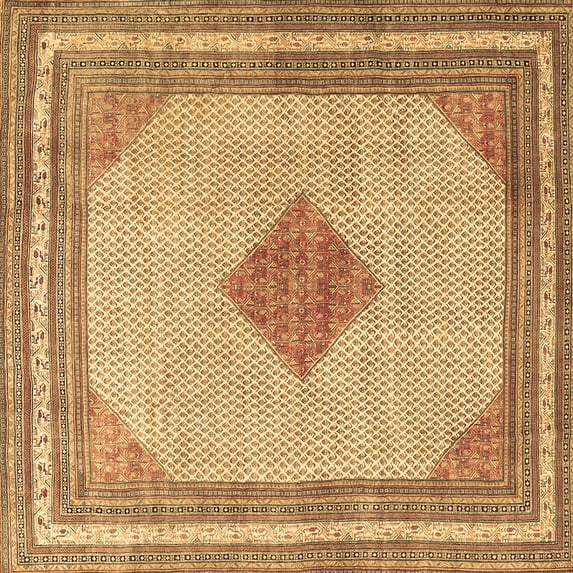 Ahgly Company Indoor Square Persian Brown Traditional Area Rugs, 5' Square
