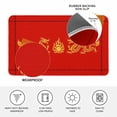 thumbnail image 4 of Red Yellow Dragon Doormat Outdoor Entrance 18"x30", Happy New Year Absorb Moisture Dirt Door Mats, Non-Slip Rubber Backing Floor Mats Indoor, Low-Profile Front Door Rugs, 4 of 9