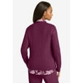 thumbnail image 2 of Jessica London Women's Plus Size Cable Crewneck Sweater, 2 of 4