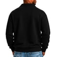 thumbnail image 4 of IAJDKMEK Men's Polo Collar Solid Long Sleeve Fleece Sweatshirt - Full Zip Pullover for Men, Fall Winter Top with Warm Inner,Black S, 4 of 6