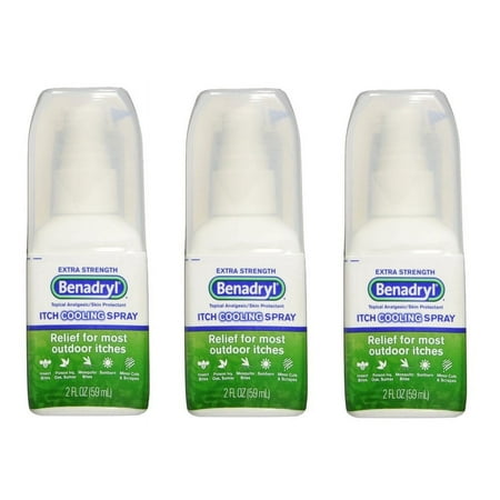 Benadryl Itch Relief Spray Extra Strength 2 oz (Pack of 3)