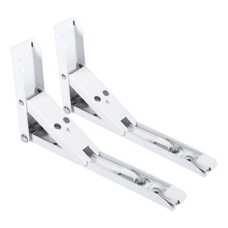 8' Wall Support Zerone 2PCS Milk White Triangle Folding Angle Bracket Wall Mounted Self Support With 8 Screws, Shelf Supports,Shelf Brackets ()