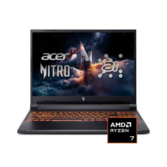 Acer Nitro V 16”  (1920 x 1200) WUXGA 180Hz Gaming Laptop, AMD Ryzen 7, NVIDIA RTX 5050, 16GB RAM, 512GB, Windows 11, Obsidian Black