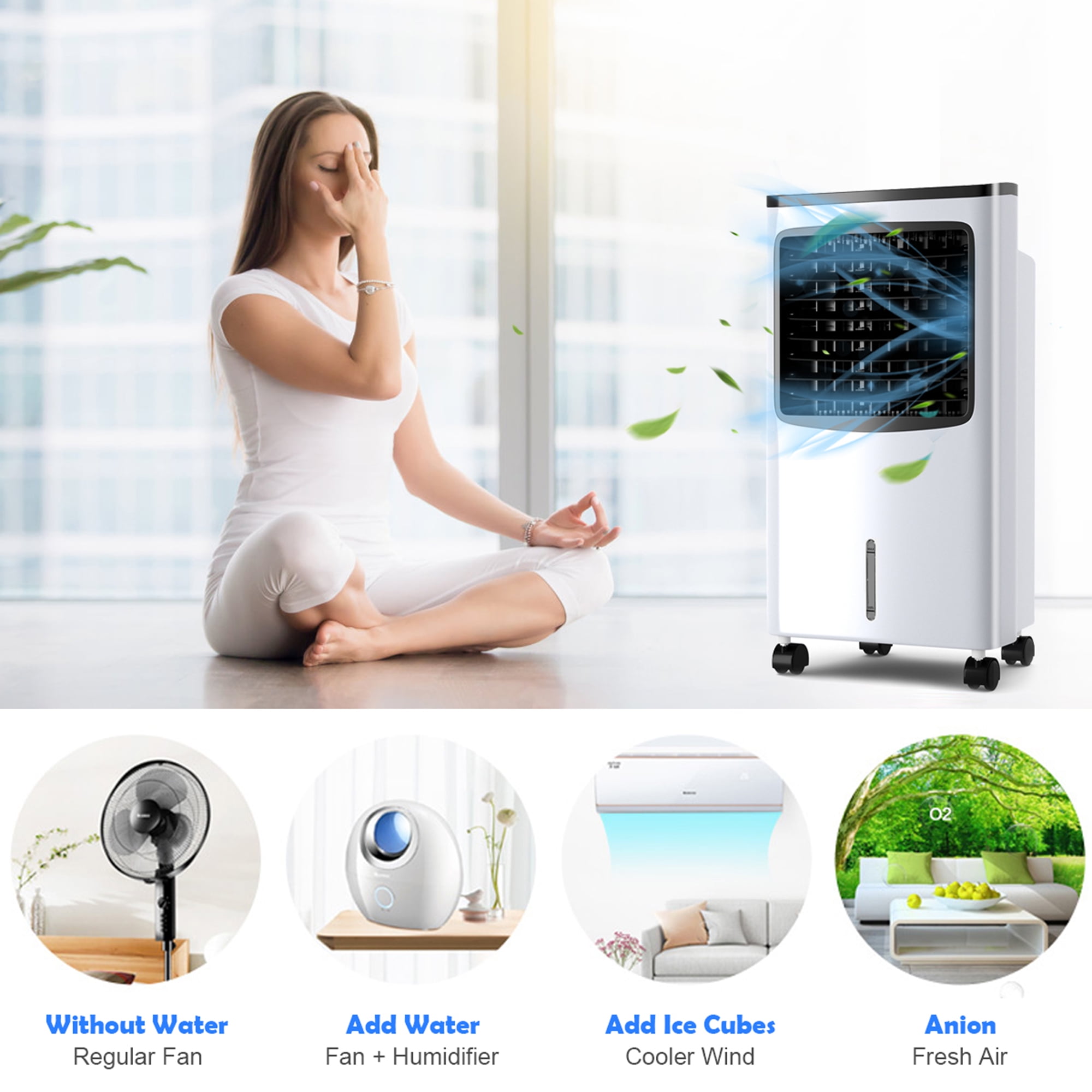 Gymax Home Office Evaporative Air Conditioner, White