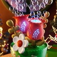 thumbnail image 4 of Cagogo under $5 Bubble Machine, Christmas Bubble Machine forKids, Automatic Electric Bubble Blower, LED Light Flower Bouquet Maker, Party Gift with Bubble Solution, 4 of 9