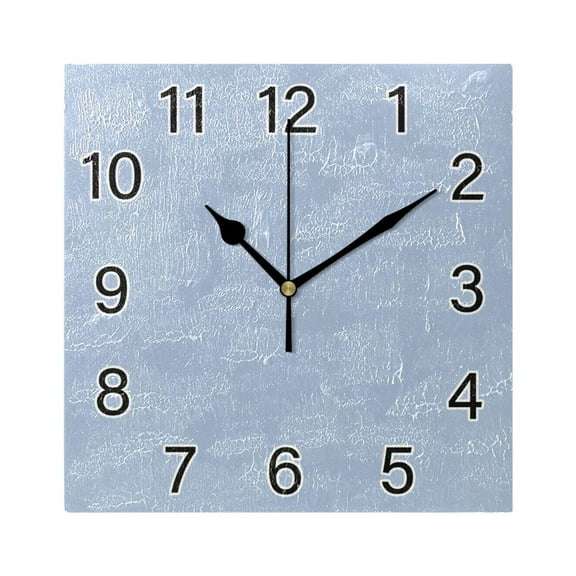 Ryvnso Lake Blue Wall Clock Square Silent Non-Ticking Battery Operated 7.78"